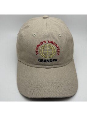 Goodfellow & Co World's Greatest Grandpa Baseball Cap Hat Khaki Tan One Size